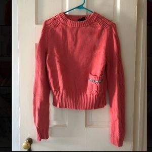 vintage polo jeans co pink medium crop sweater